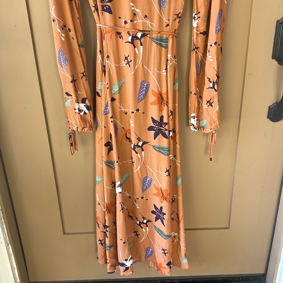 Madewell Audrey True Wrap Midi Dress Fall Floral Sz S - Picture 11 of 12